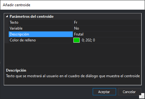 Cuadro de diálogo Añadir centroide