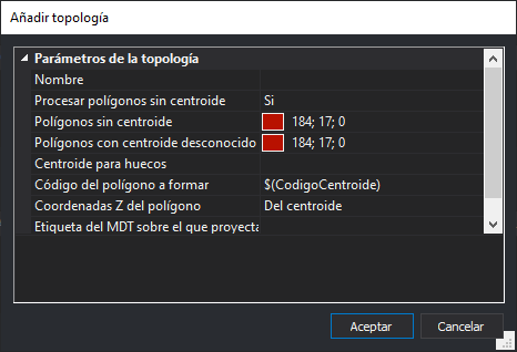 Cuadro de diálogo Añadir Topología