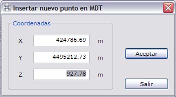 Cuadro de diálogo Insertar nuevo punto en MDT