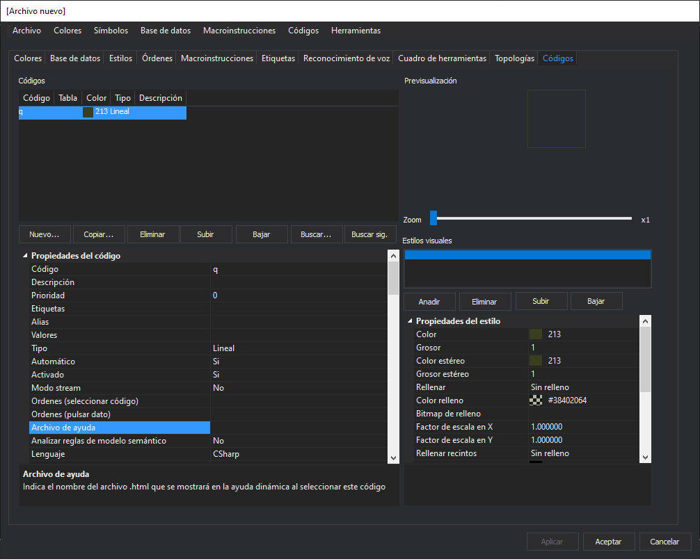 Programa Editor de tablas de códigos