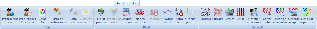 cinta de herramientas Archivos LiDAR