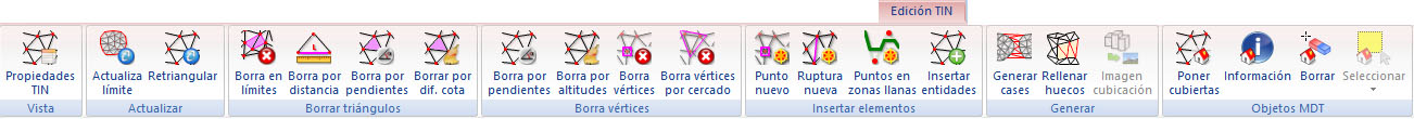 cinta de herramientas Edición TIN