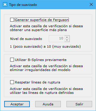 Cuadro de diálogo Suavizado