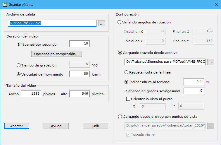 Cuadro de diálogo Generar video