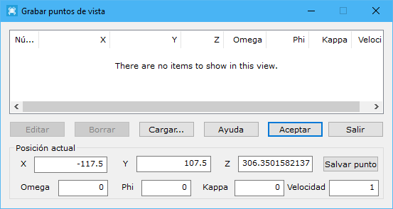 Cuadro de diálogo Salvar puntos de vista