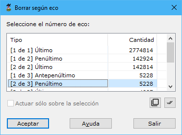 Cuadro de diálogo Borrar según eco