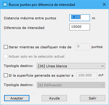 Cuadro de diálogo Buscar puntos por diferencia de intensidad