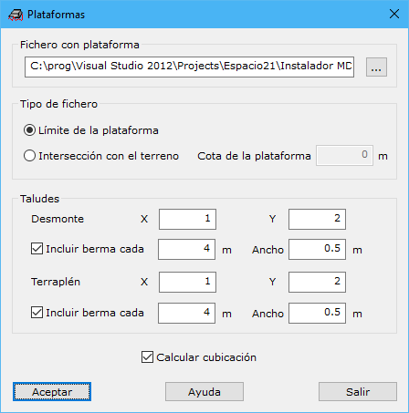 cuadro de diálogo Plataformas