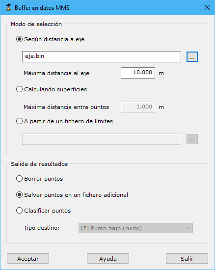 Cuadro de diálogo Buffer de datos MMS