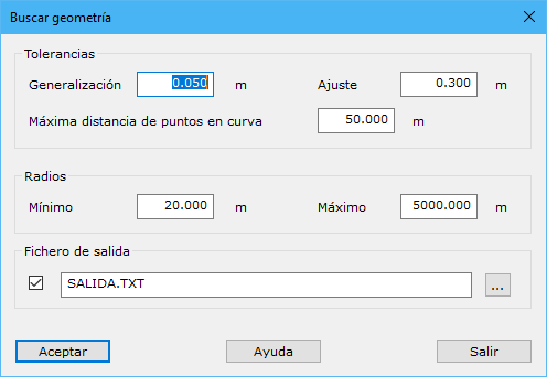 Cuadro de diálogo Buscar geometría
