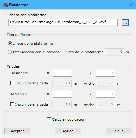 Cuadro de diálogo Plataformas