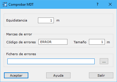 Cuadro de diálogo Comprobar MDT