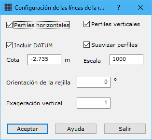 Cuadro de diálogo Configuración de la rejilla