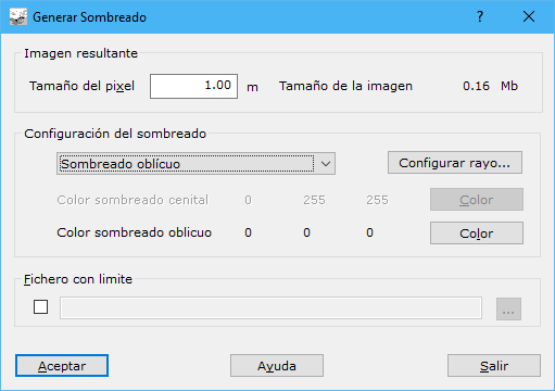 Cuadro de diálogo Sombreado