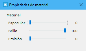 Cuadro de diálogo Propiedades de material