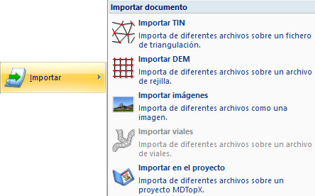 menú importar