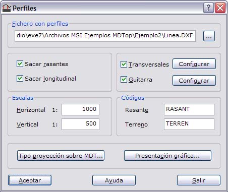 cuadro de diálogo Perfiles