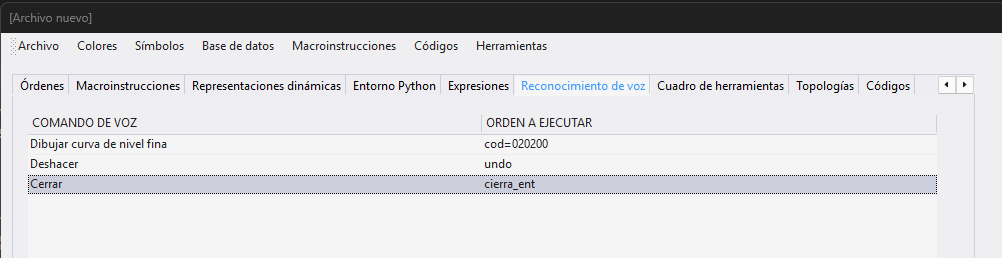 Configuración de reconocimiento de voz