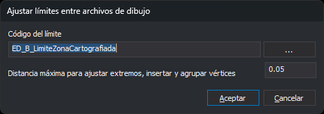 Cuadro de diálogo Ajustar límites entre archivos de dibujo