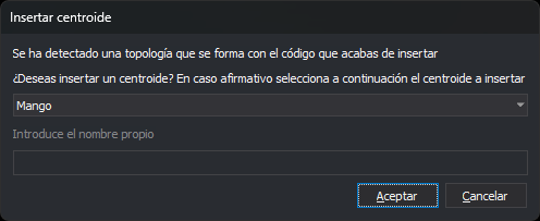 Cuadro de diálogo Insertar centroide