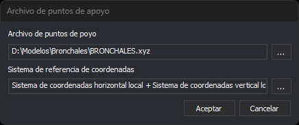 Cuadro de diálogo Archivo de puntos de apoyo