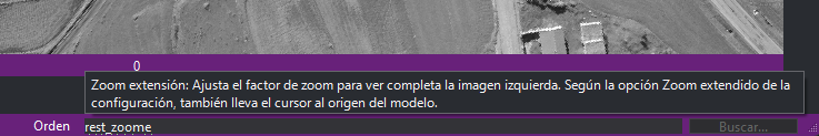 Campo de la ventana fotogramétrica con el título y la descripción de la orden escrita
