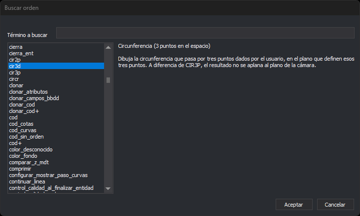Cuadro de diálogo Buscar orden