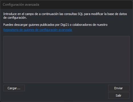 Cuadro de diálogo Configuración avanzada
