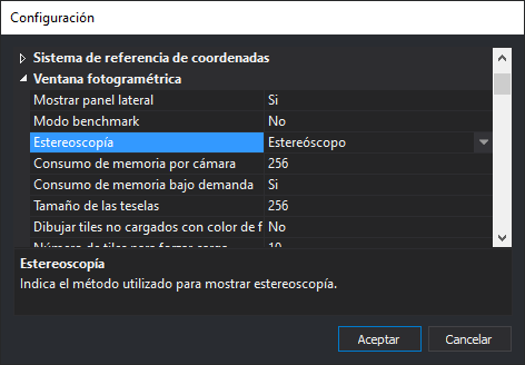 Cuadro de diálogo Configuración