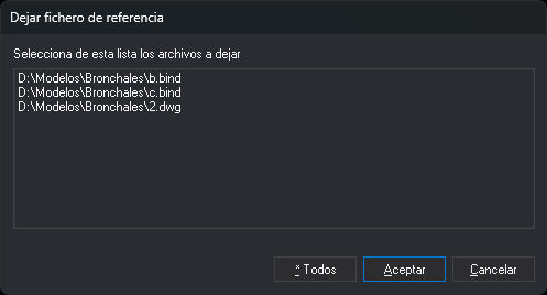 Cuadro de diálogo Dejar fichero de referencia