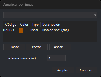 Cuadro de diálogo Densificar polilíneas
