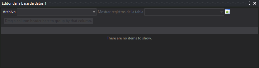 Panel Editor de la base de datos 1