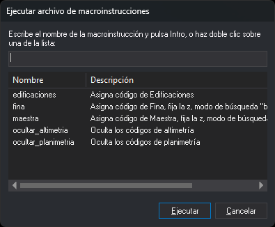 Cuadro de diálogo Ejecutar archivo de macroinstrucciones