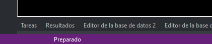 Barra de mensajes mostrando que está en modo preparado