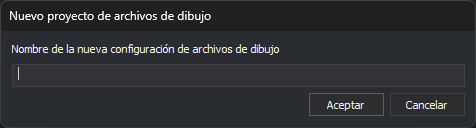 Cuadro de diálogo Nuevo proyecto de archivos de dibujo
