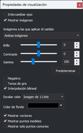 Panel Propiedades de visualización