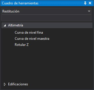 Panel Cuadro de herramientas