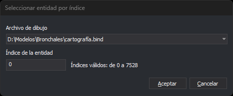 Cuadro de diálogo Seleccionar entidad por índice