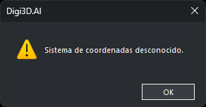 Mensaje Sistema de coordenadas desconocido