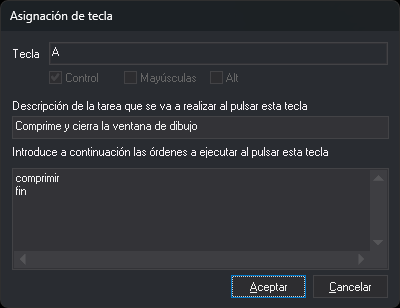 Cuadro de diálogo Asignación de tecla