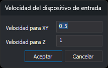 Cuadro de diálogo Velocidad del dispositivo de entrada