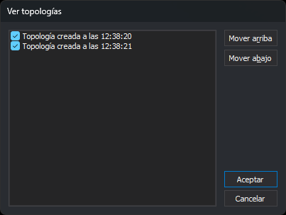 Cuadro de diálogo Ver topologías