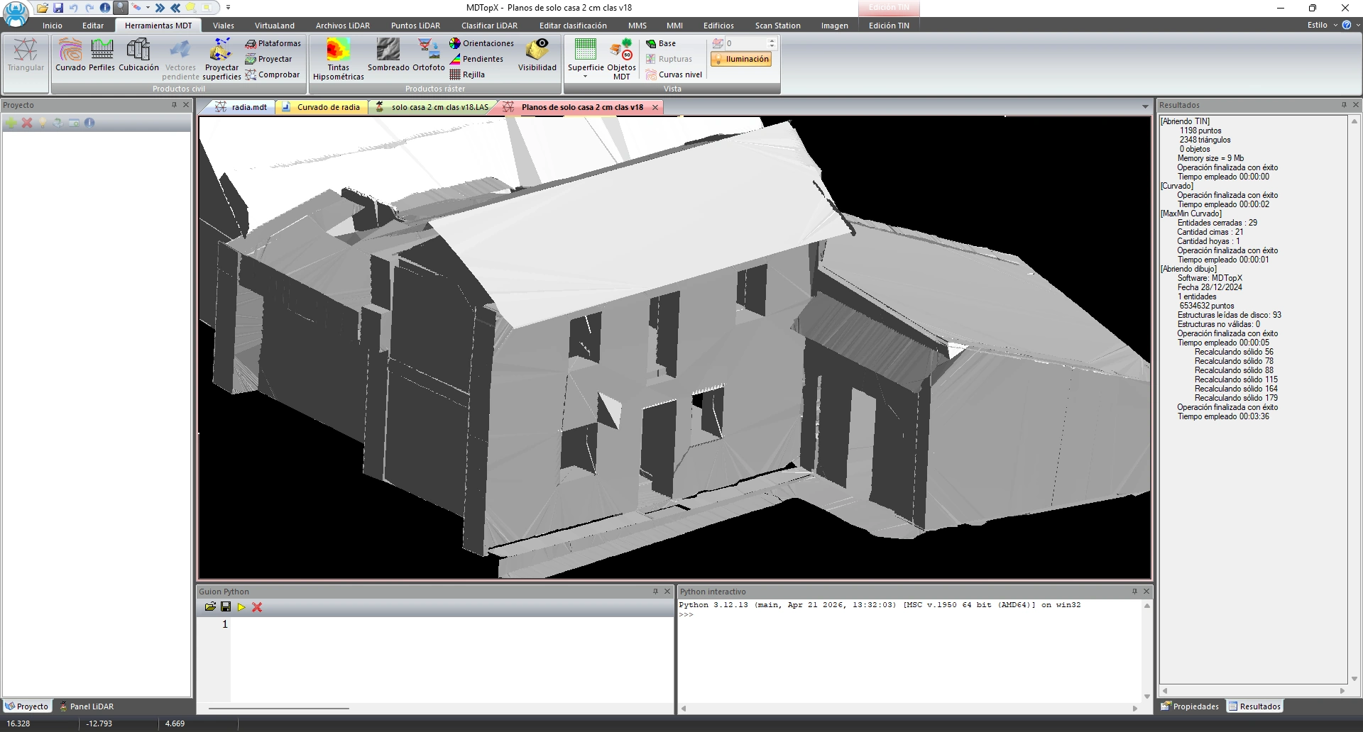 Modelo 3D de un edificio generado a partir de planos